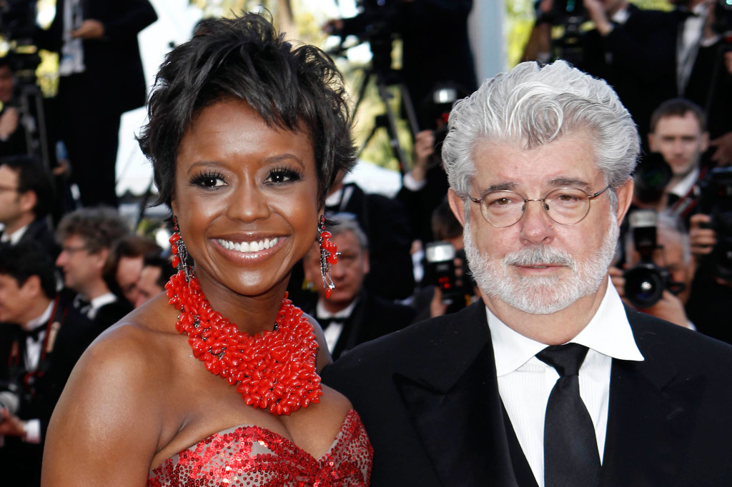George Lucas tillsammans med Mellody Hobson under Cannes filmfestivalen 2010. Paret har varit tillsammans sedan 2006 och gifte sig 2013 på Lucas Skywalker ranch. Foto: AP